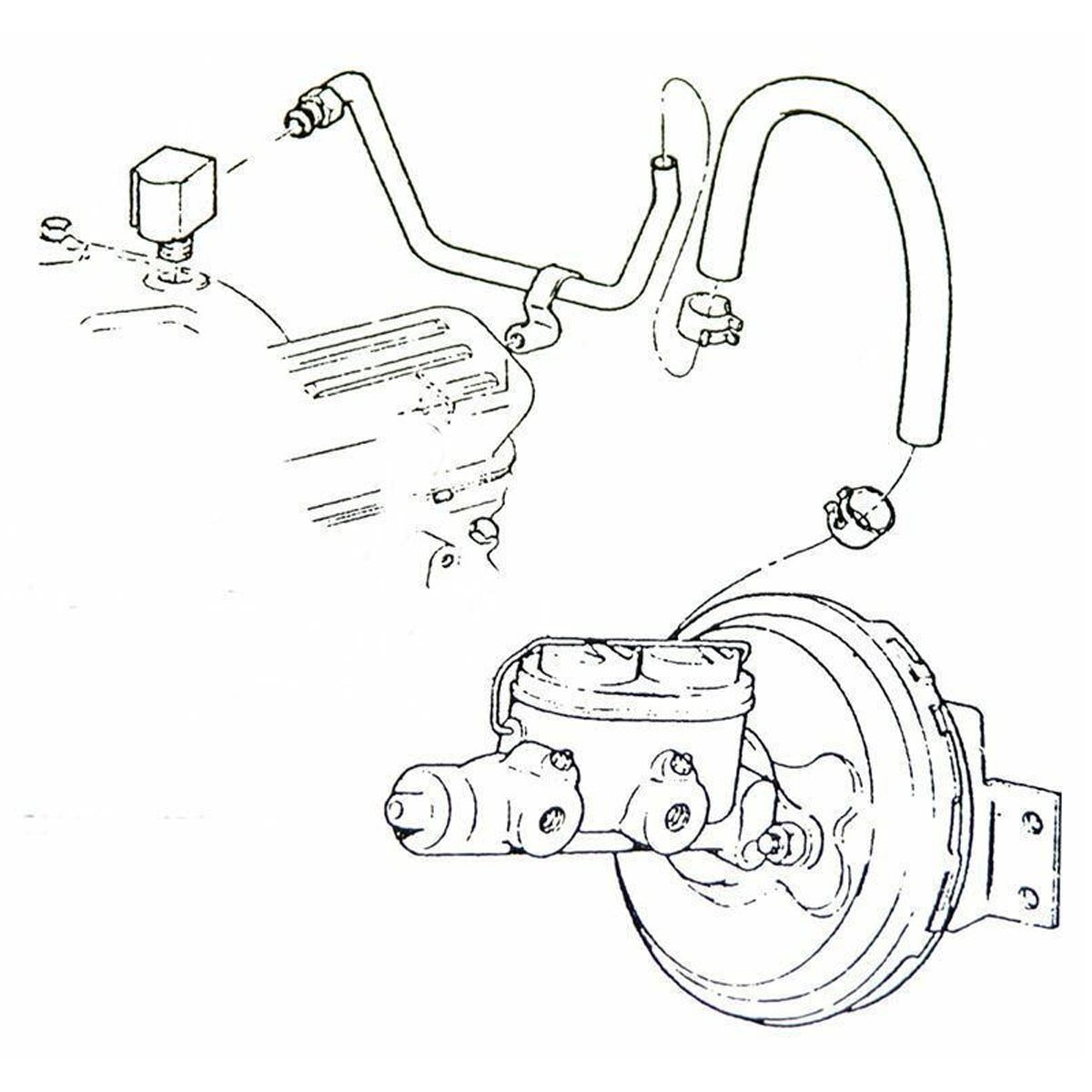 1968-72 Buick Skylark 350, 400, 455 Engine to Power Brakes Intake Brass Fitting 1pc