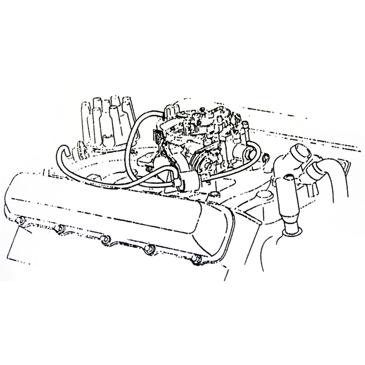 1970 Oldsmobile Engine Vacuum Hose Kit 455/350 MT NO A/C, Color Hose