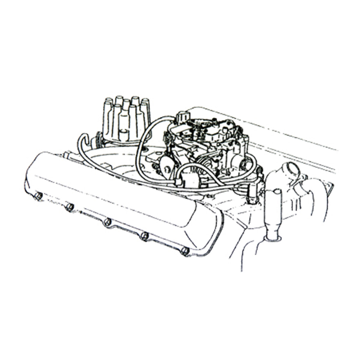 1970 Oldsmobile 455/350 with A/C, MT or Heavy Cooling, Color Hose Engine Vacuum Hose Kit
