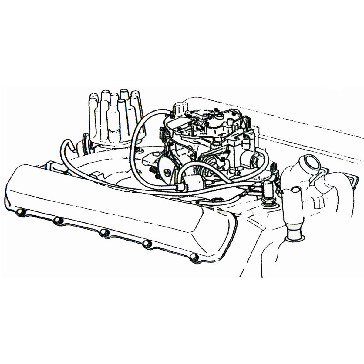 1970 Oldsmobile Engine Vacuum Hose Kit 455/350 With A/C, MT Or Heavy Cooling, Black Hose