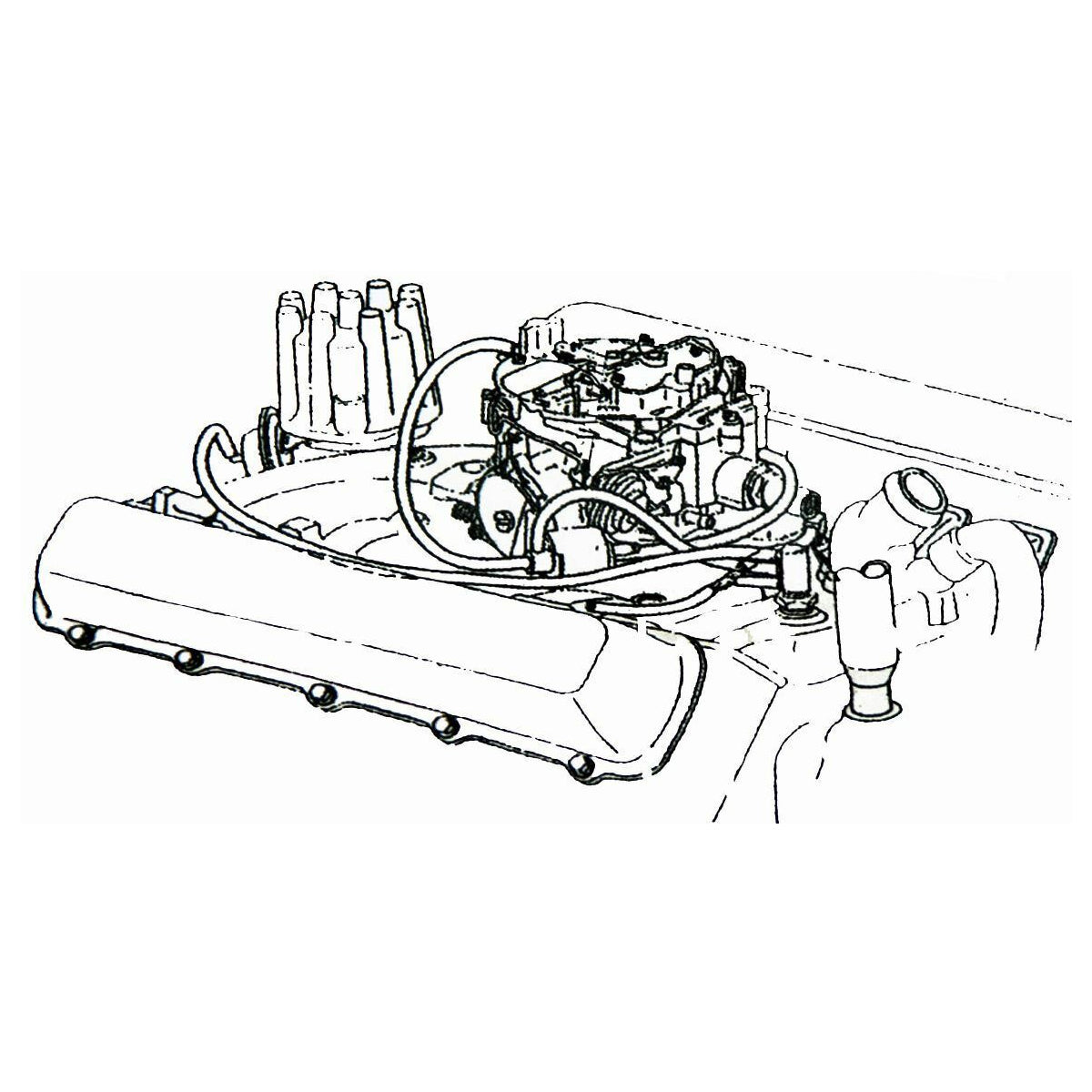 1971-72 Oldsmobile Engine Vacuum Hose Kit 455/350 Auto Trans, Black Hose