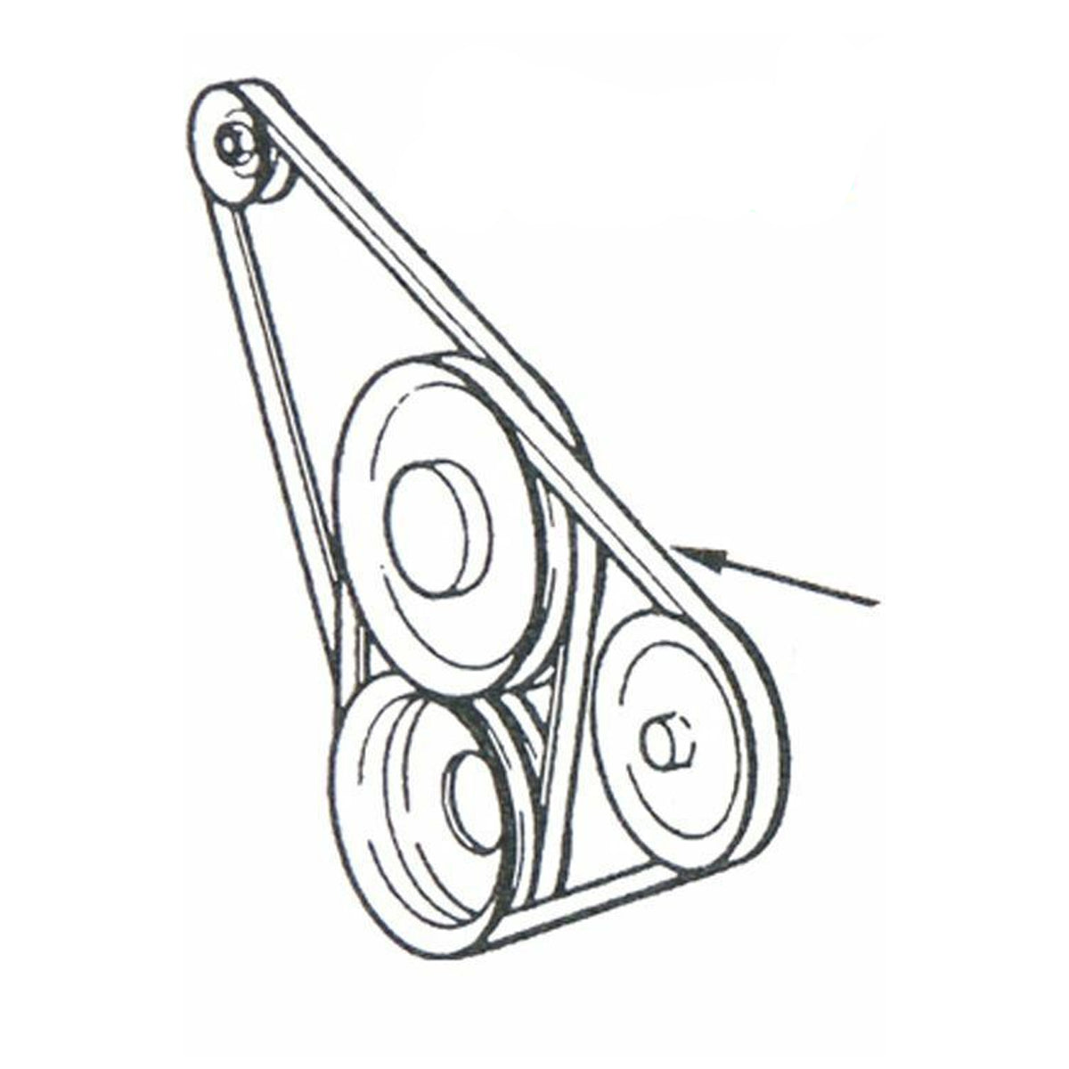 1965-67 Oldsmobile Cutlass NO A/C Power Steering Belt 62 1/2