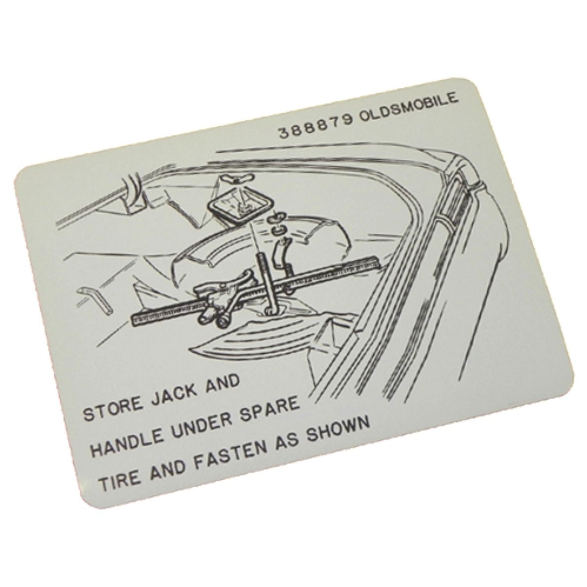 1964 Oldsmobile Cutlass Jack Storage Decal 1pc