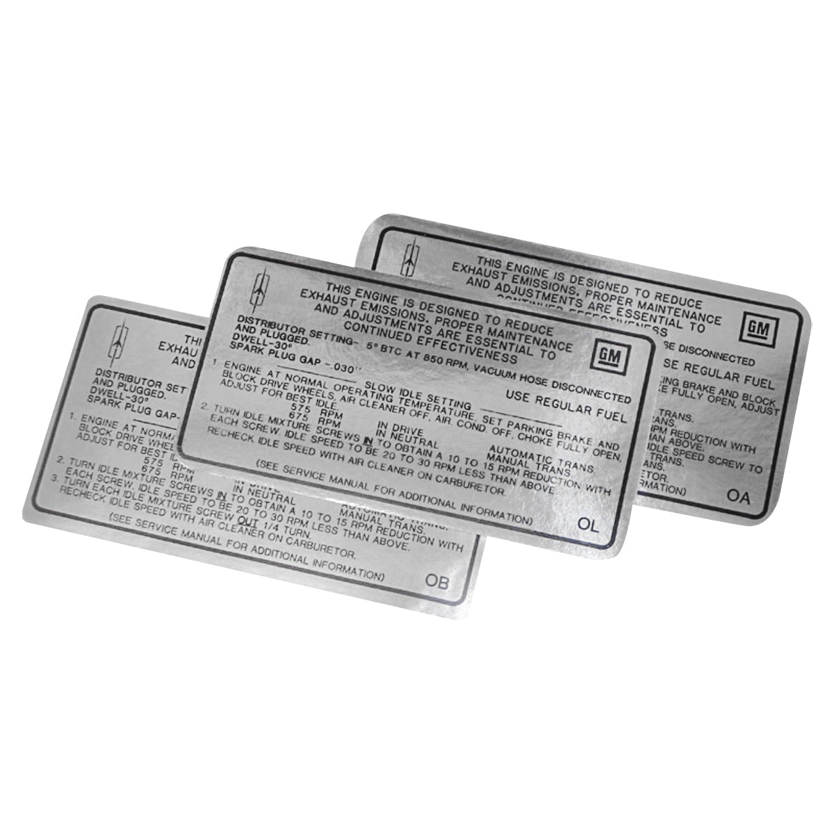 1968 Oldsmobile A & B-Body Tune Up Decal 350 CID 2BBL (OA) AT/MT