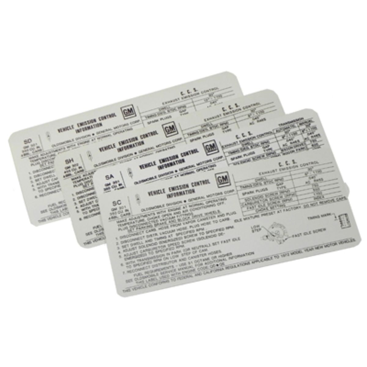 1971 Oldsmobile A & B-Body Tune Up Decal 350 2BBL (OA) MT/AT