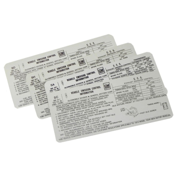 1971 Oldsmobile A & B-Body Tune Up Decal 455 4BBL (OG) AT