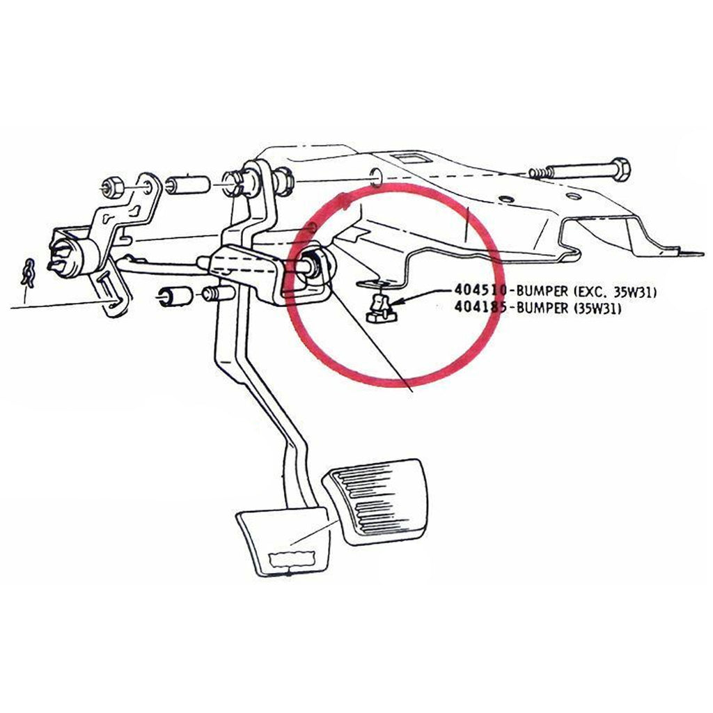 1967-77 GM Clutch Pedal Bumper 1pc