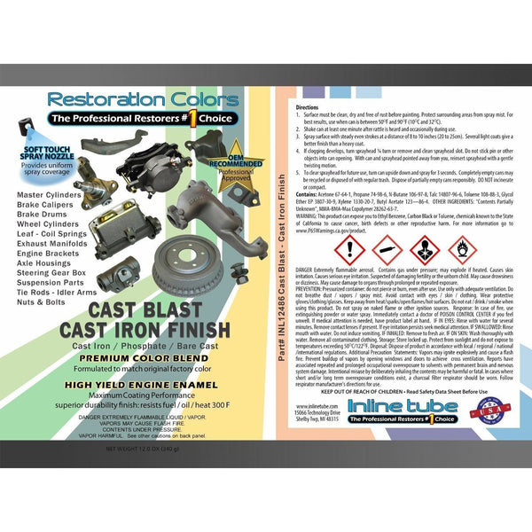 Cast Iron Spray Paint for Calipers and Masters 1pc