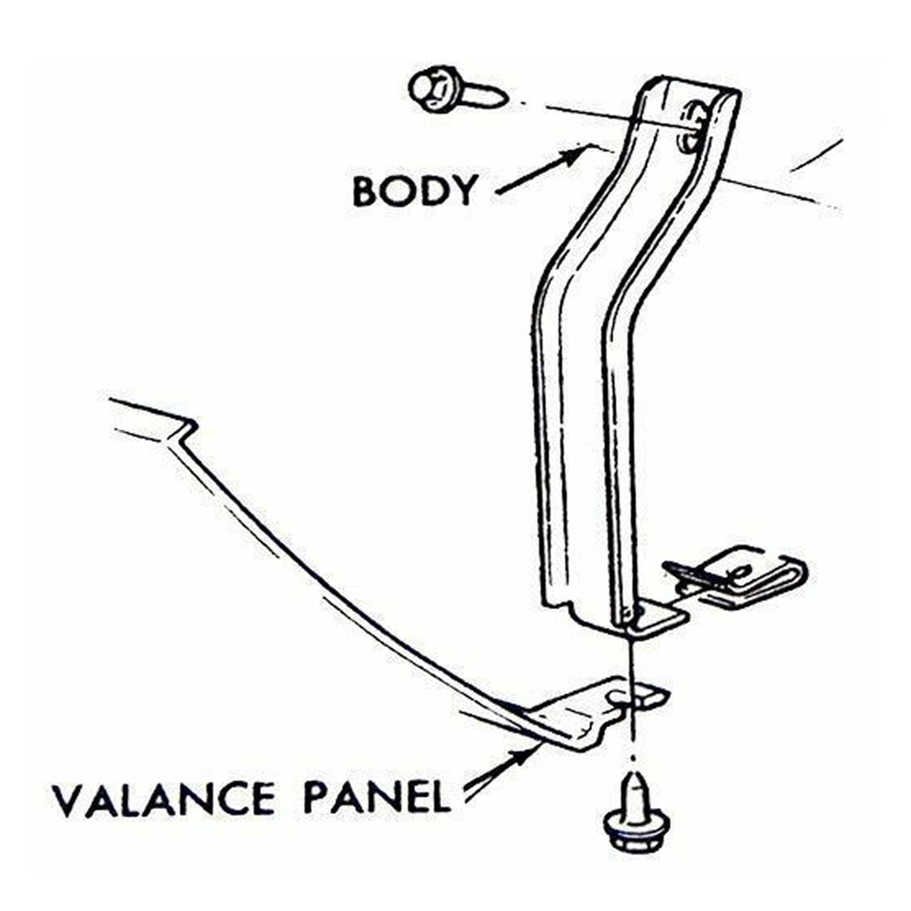 1970-72 Pontiac GTO/LeMans Rear Valance Bracket, 1pc
