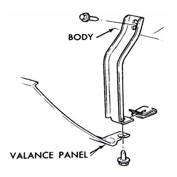 1970-72 Pontiac GTO/LeMans Rear Valance Bracket, 1pc