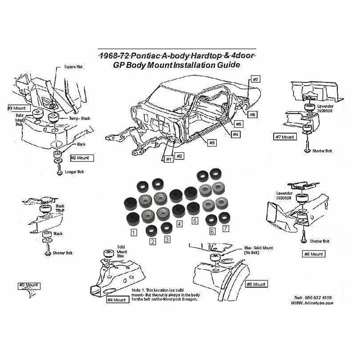 1968-72 Pontiac Mounting Cushion 1pc