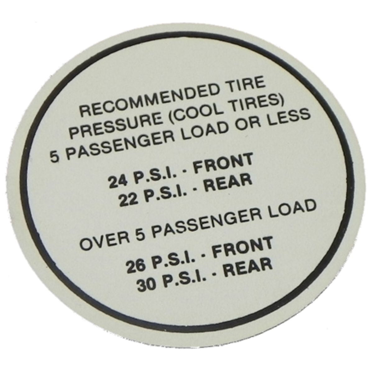 1965 Pontiac (All Models) Glove Box Tire Decal 1pc