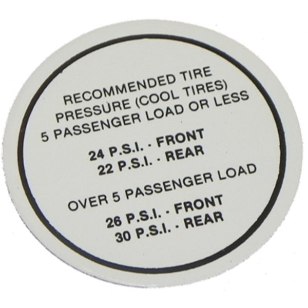 1968 Pontiac GTO LeMans Glove Box Tire Decal 1pc