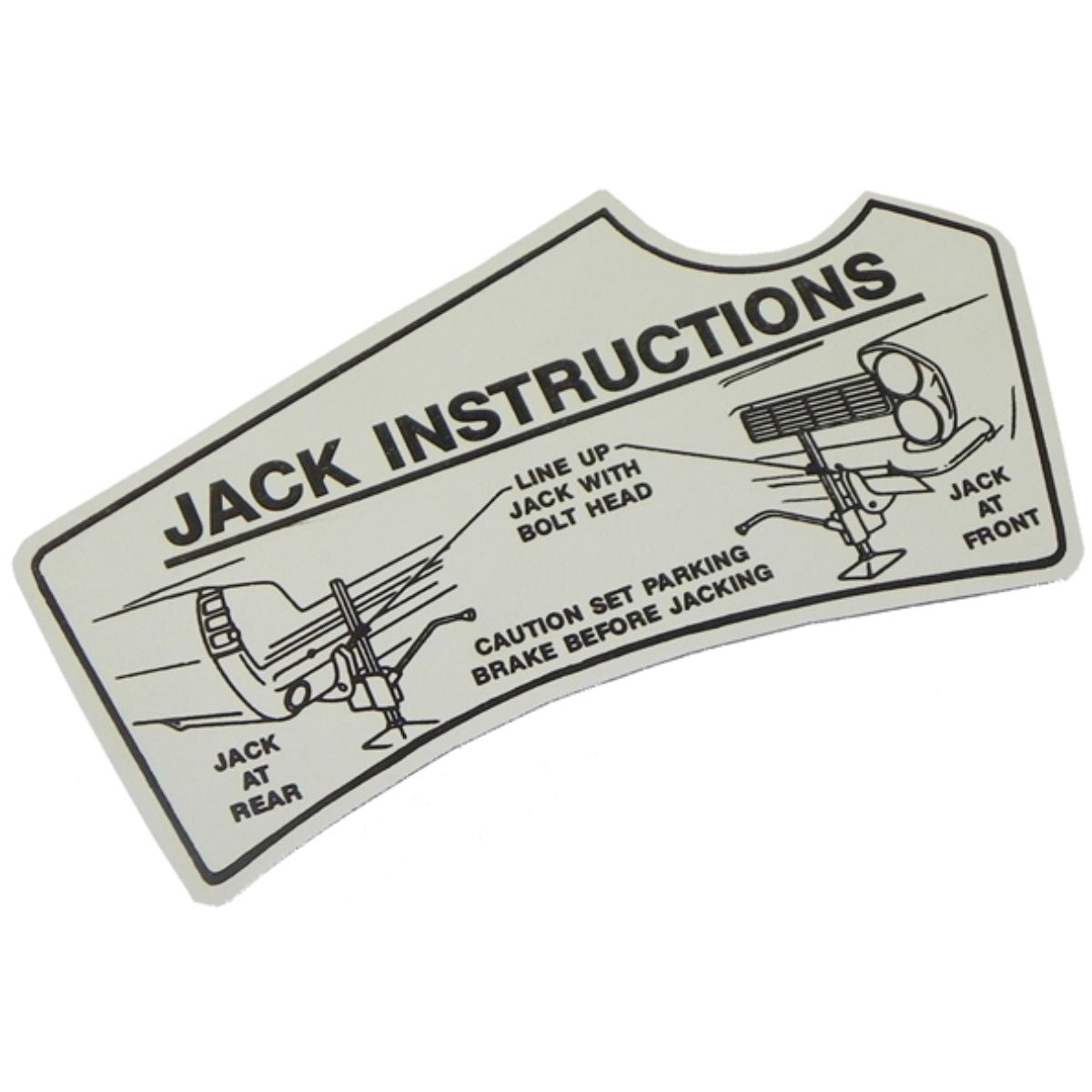 1963 Pontiac Full Size & Grand Prix Jack Instruction Decal