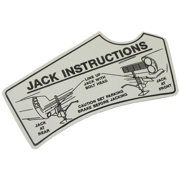 1963 Pontiac Full Size & Grand Prix Jack Instruction Decal