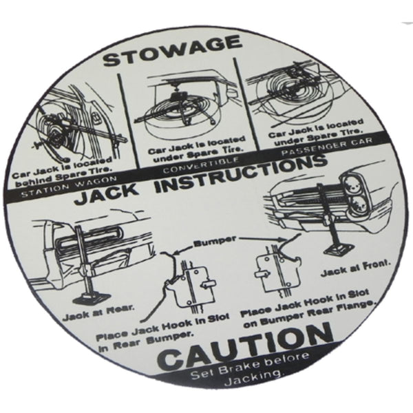 1966 Pontiac Full Size & Grand Prix Jack Instruction Decal