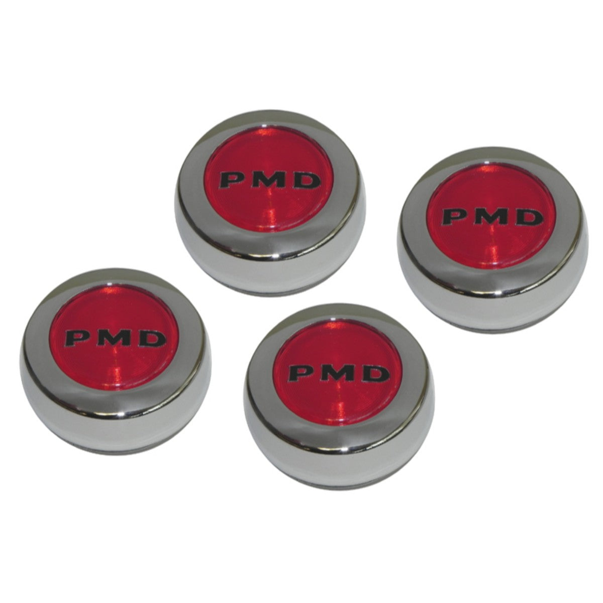 1967-70 Pontiac Rally Wheel Center Cap, Red 4pc Kit