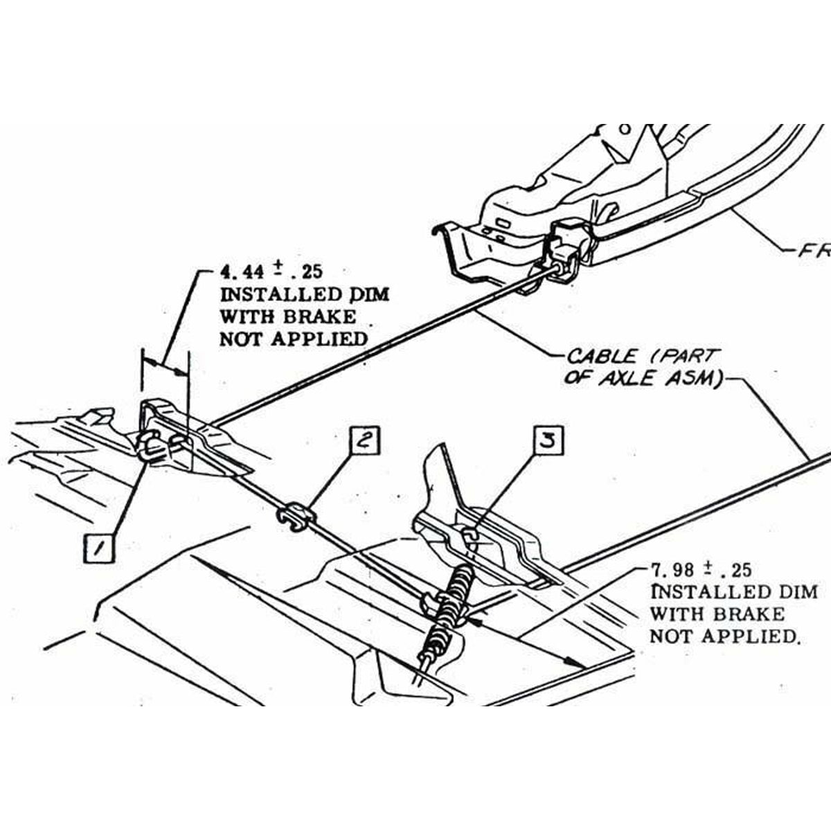1970-74 GM F-body Parking Brake Cable Hardware Kit, 6pc