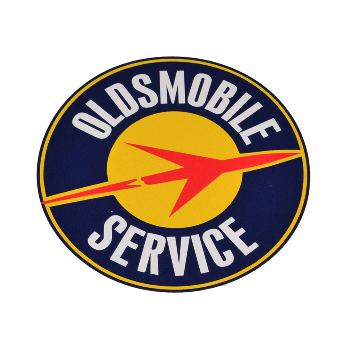Oldsmobile Service Round Red Rocket Sticker - Size 3 1/2 Round