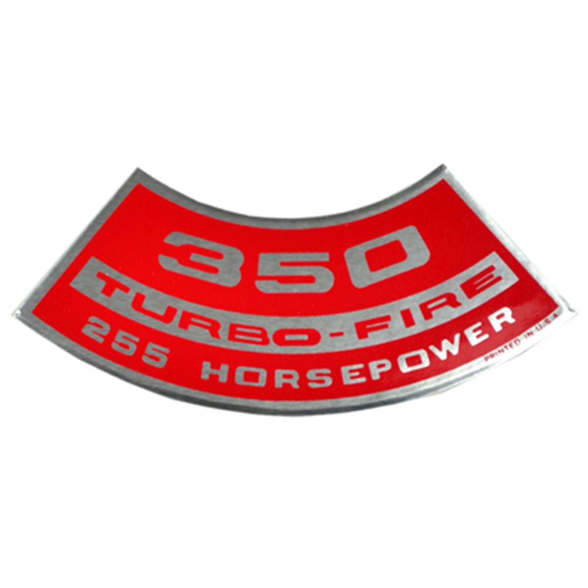350 TURBO-FIRE 255 HP Small Block Air Cleaner Decal.