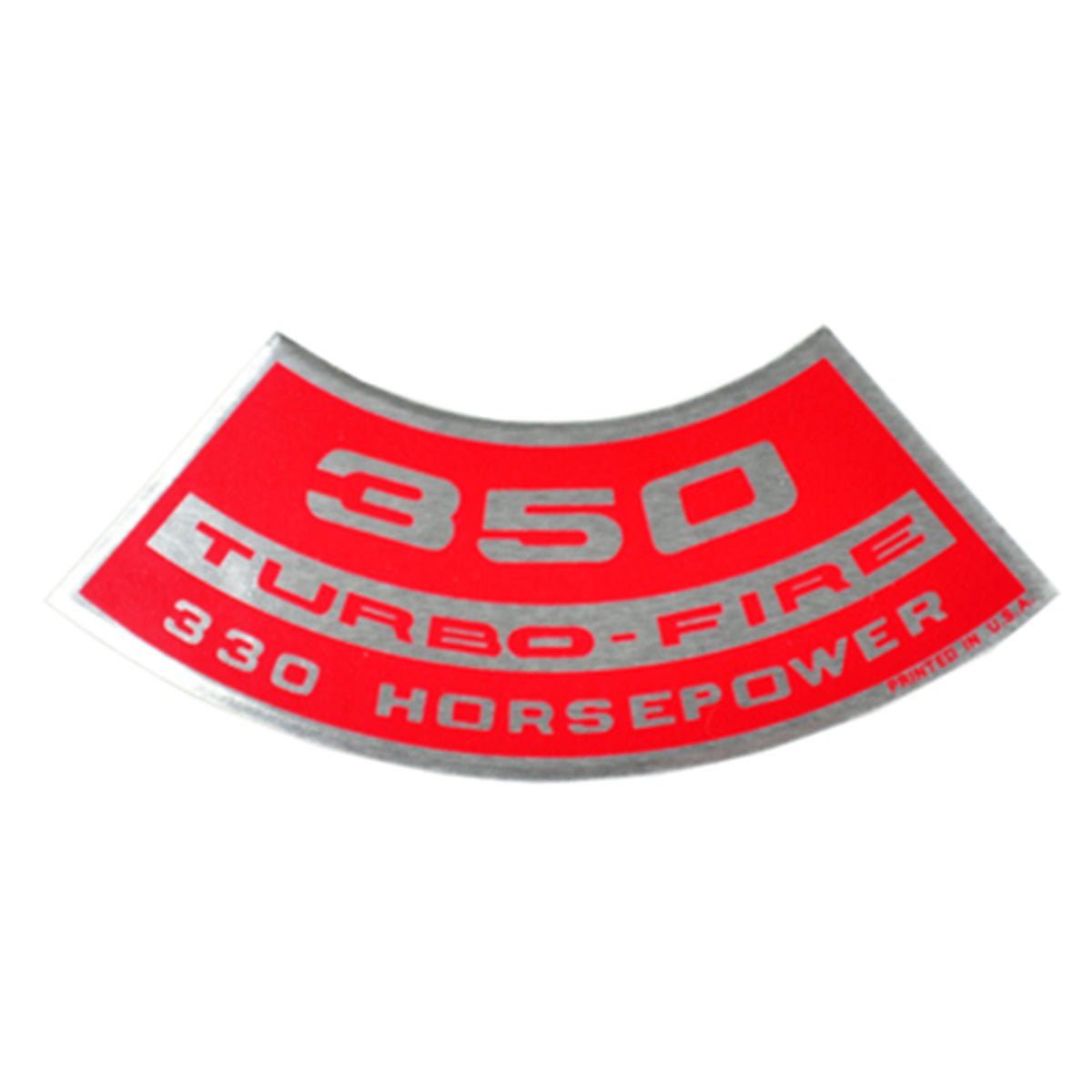 350 TURBO-FIRE 330 HP Small Block Air Cleaner Decal. – Inline Tube