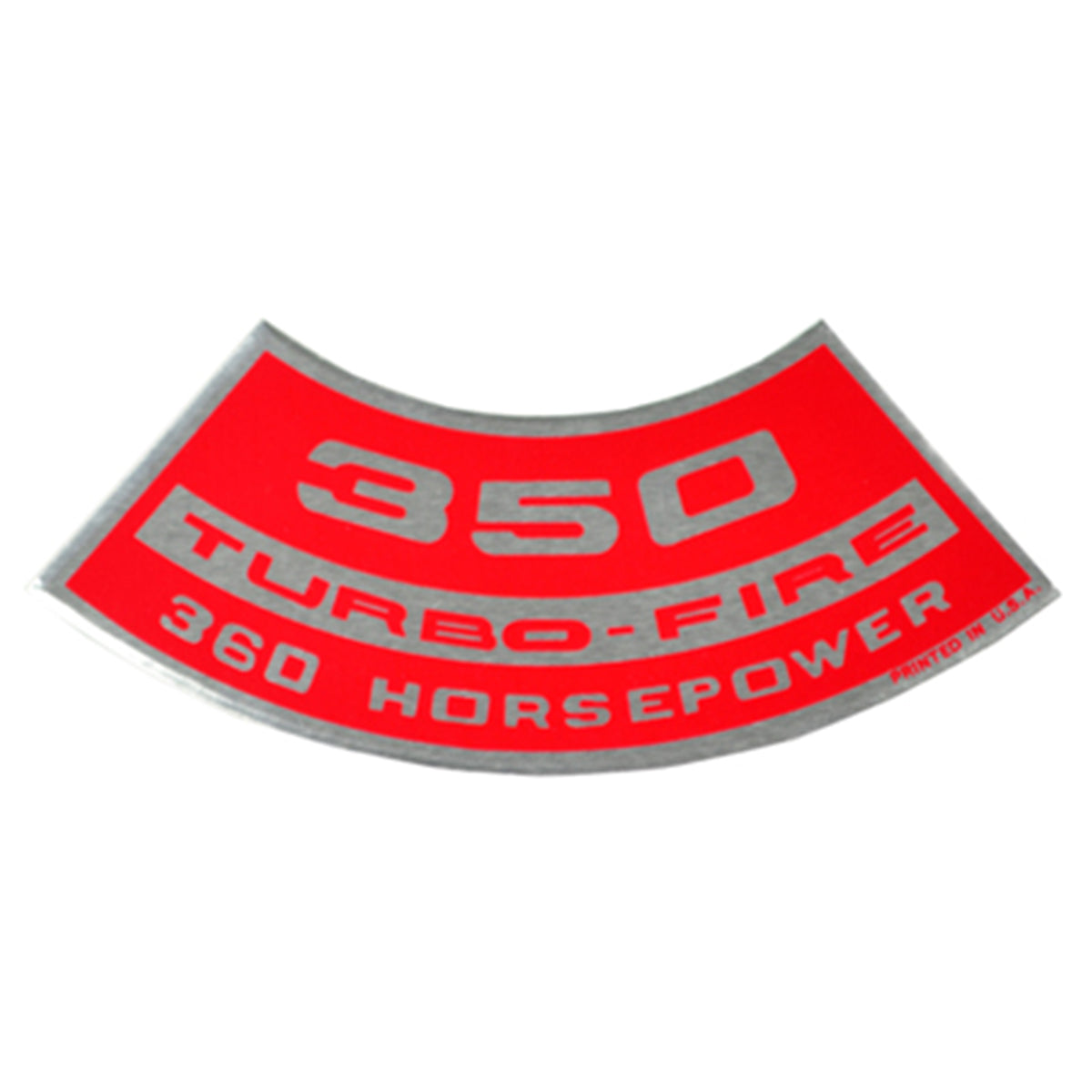 350 TURBO-FIRE 360 HP Small Block Air Cleaner Decal.