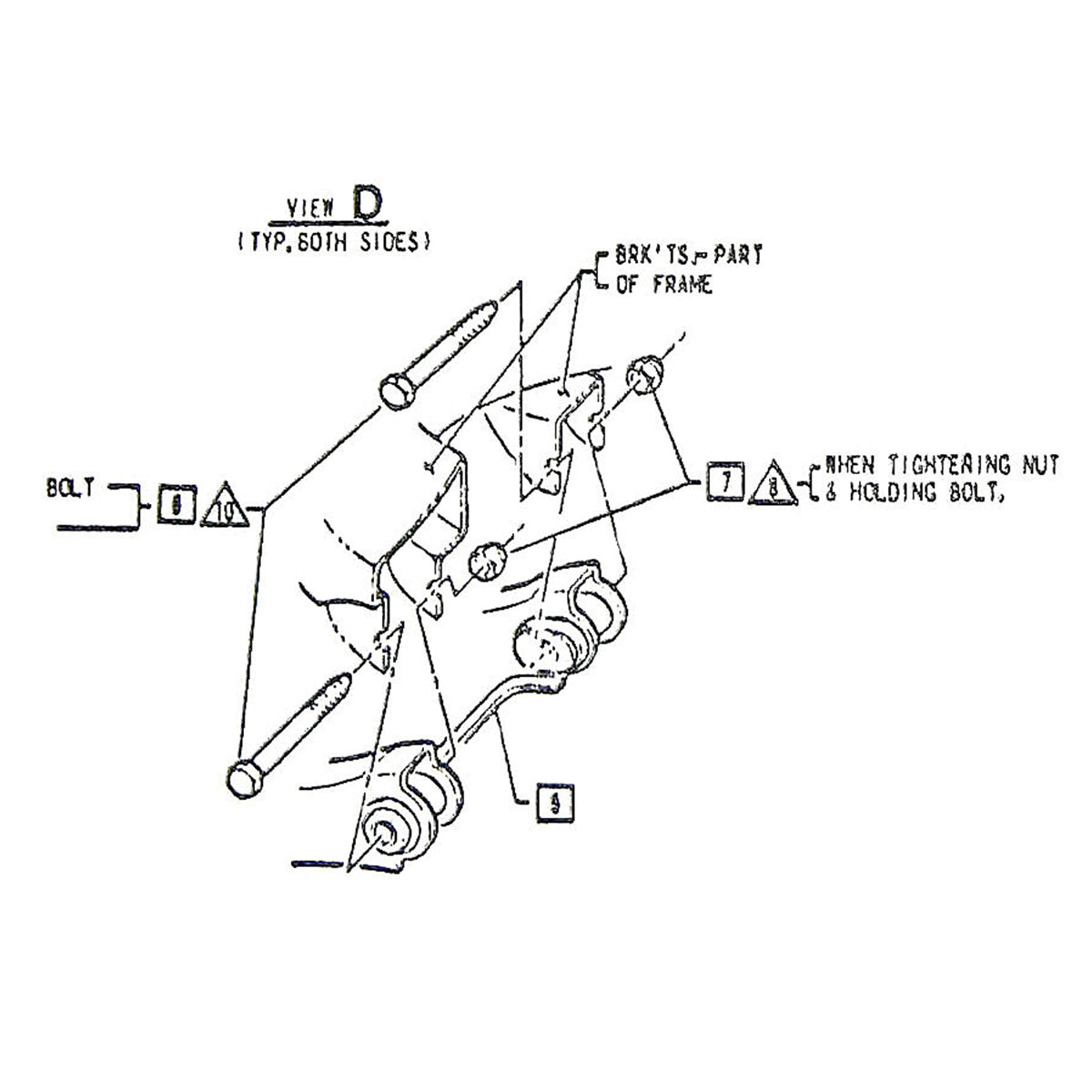1964-74 GM Control Arm To Frame Bolts And Nuts 8pc