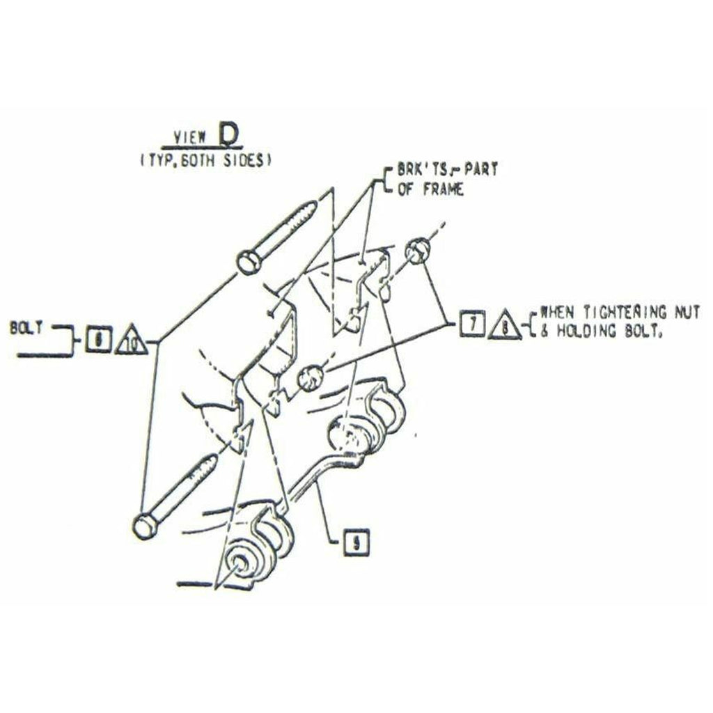 1964-72 GM A-Body 1967-69 F-Body 1968-74 X-Body Suspension Control Arm to Frame Mounting Bolts, 8pc