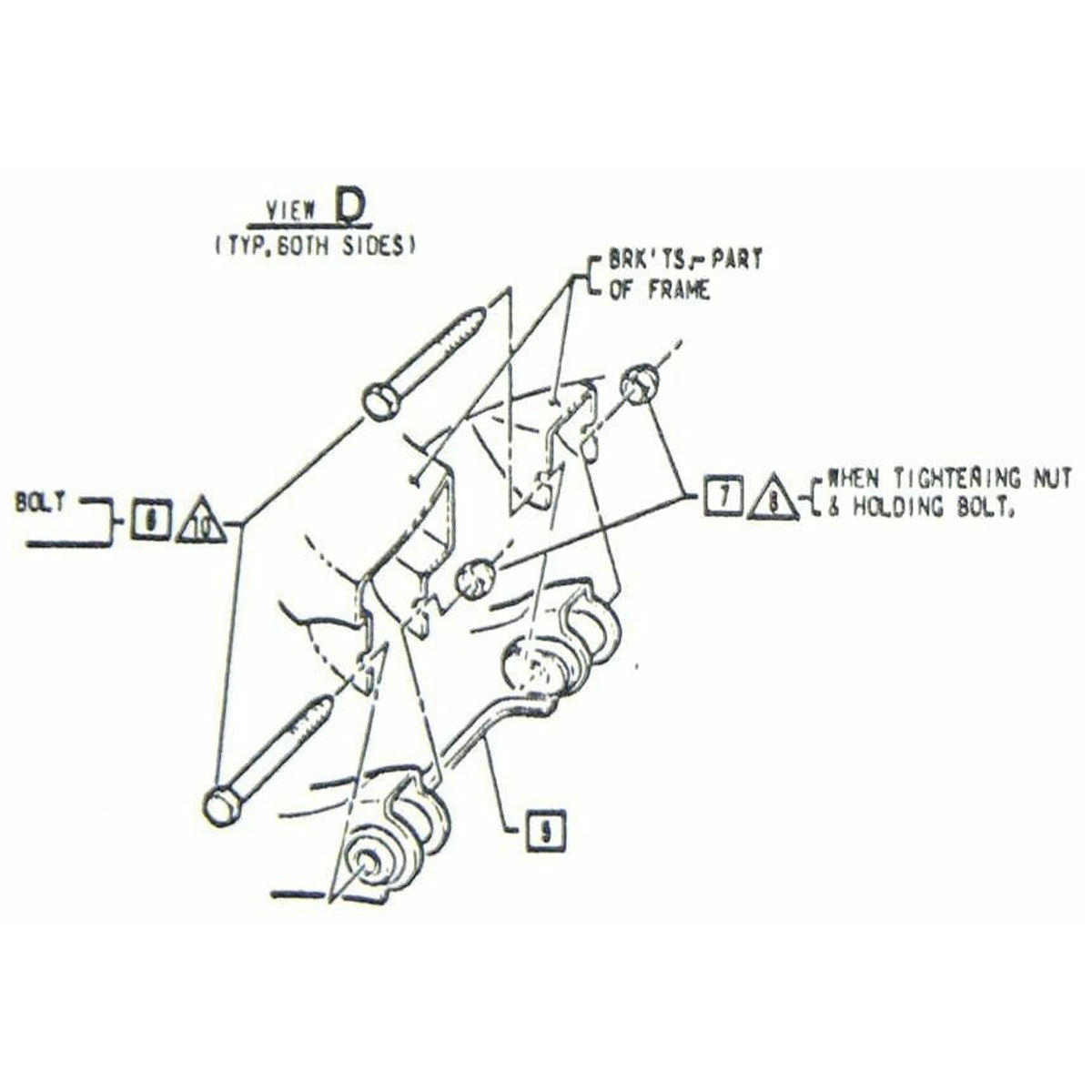 1964-72 GM A-Body 1967-69 F-Body 1968-74 X-Body Suspension Control Arm to Frame Mounting Bolts, 8pc