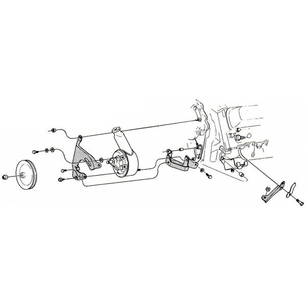 1968-72 Oldsmobile Cutlass 442 (All engines) Power Steering Bolt and Spacer Kit