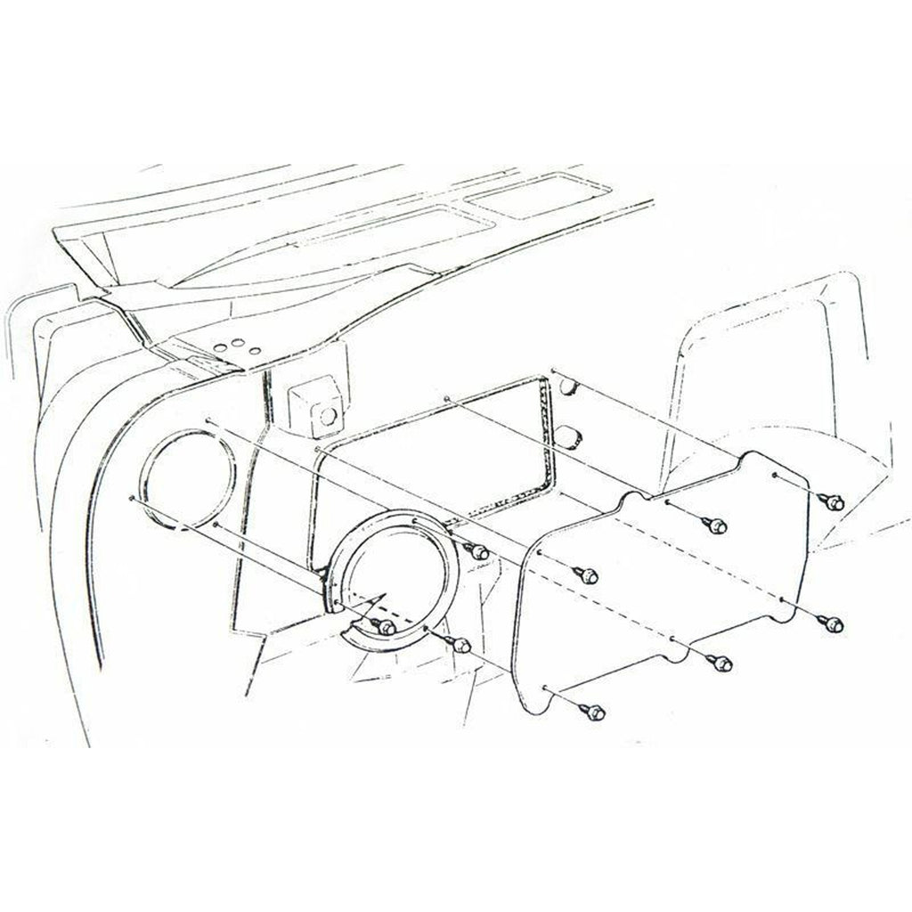 1964-74 GM A-Body X-Body 1967-69 F-Body Non AC Heater Box Firewall Hole Delete Plate 1pc