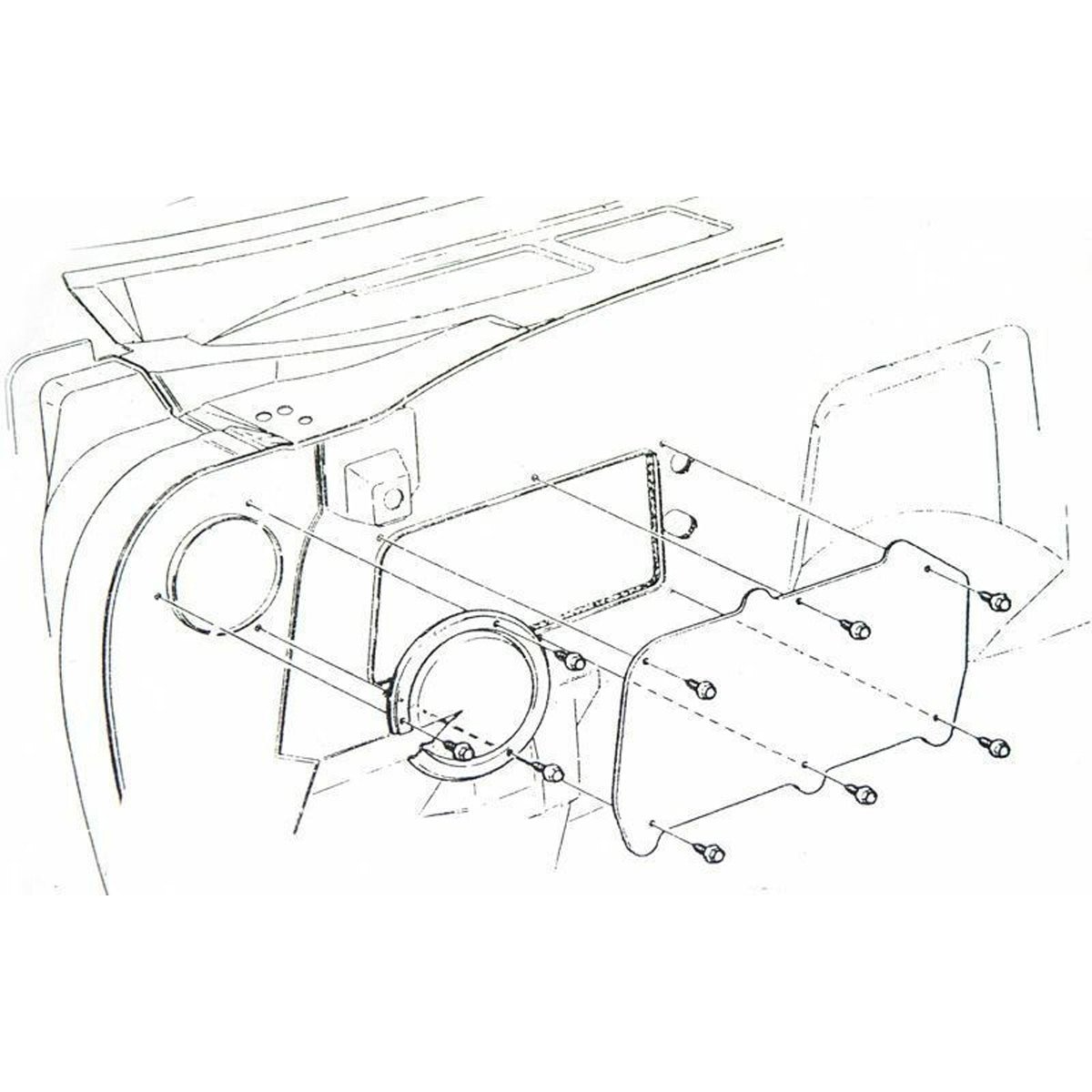 1964-74 GM A-Body X-Body 1967-69 F-Body Non AC Heater Box Firewall Hole Delete Plate 1pc