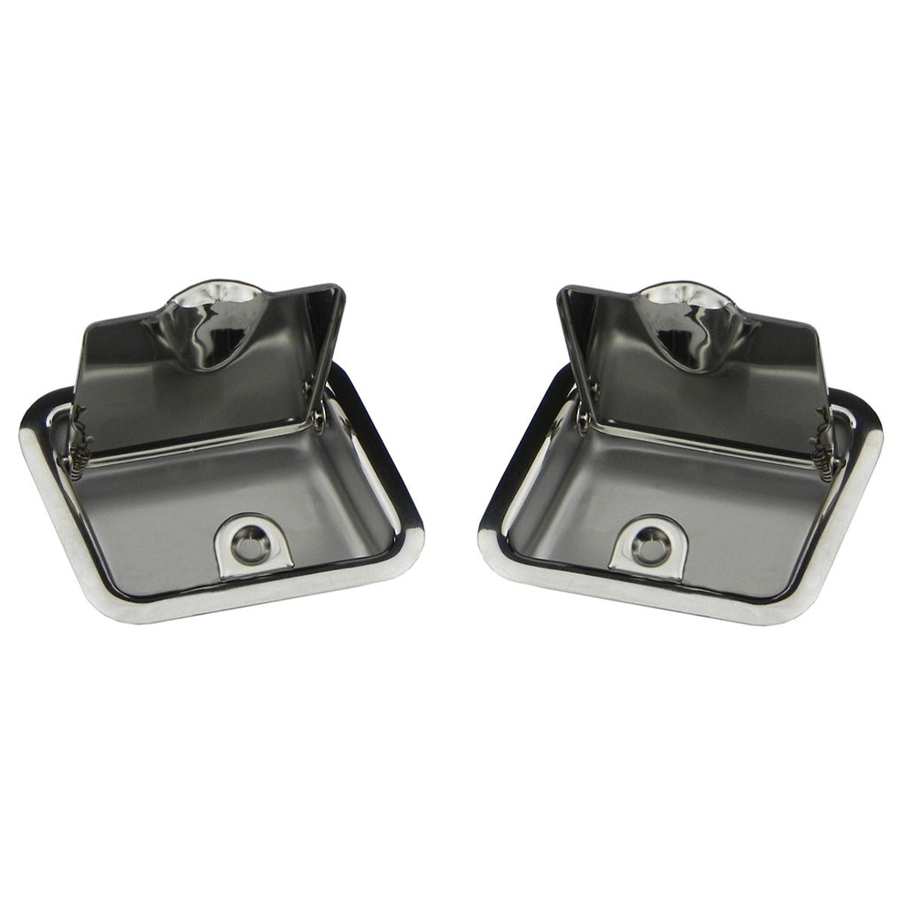 1964-67 GM A-Body Rear Arm Rest Ashtrays Not convertible Stainless Steel 2pc