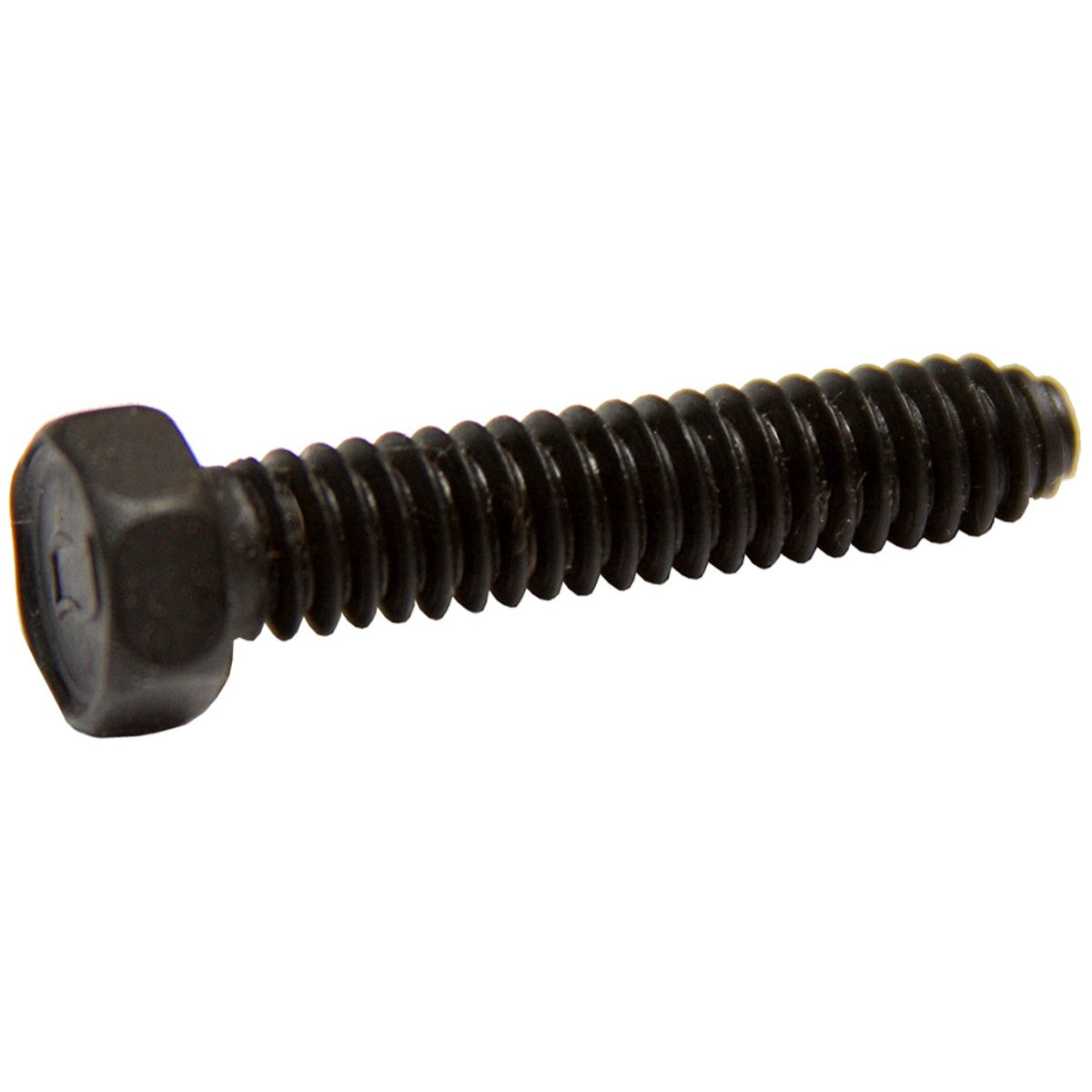 Oldsmobile front timing cover bolt. 1/4"-20 x 1 1/4" bolt, 3/8" head. Finish: black phosphate & oil