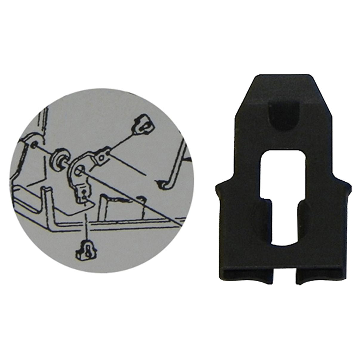 1969-72 Cutlass 442 Hood Release Bell Crank Lock Clip. Also Door Lock Rod Clip.