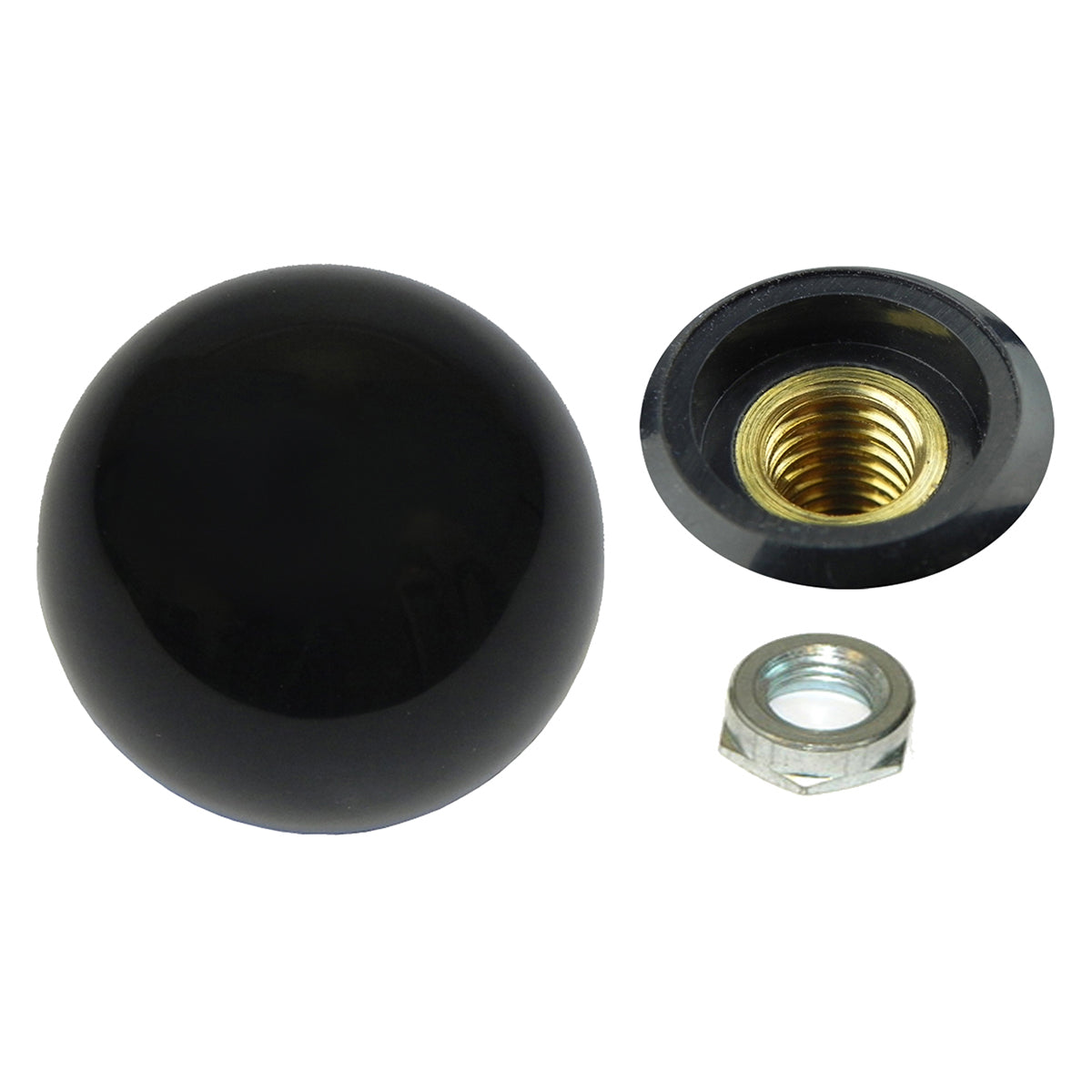 Black Hurst Gear Shift Knob, Coarse (3/8"-16) Thread, w/o Letters, w/ Lock Nut
