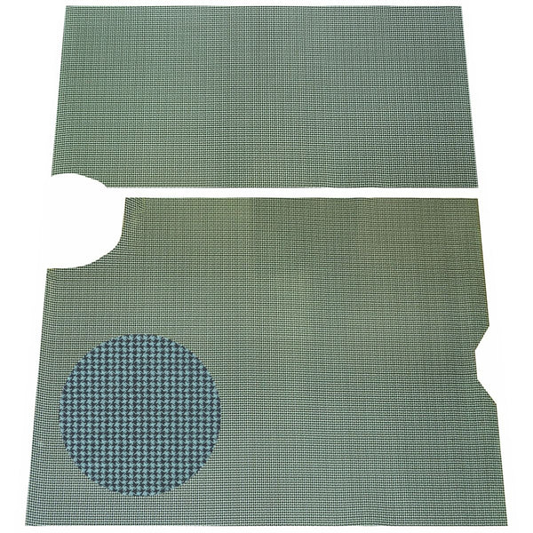 1964-66 Pontiac GTO, Lemans, Tempest Printed Vinyl Rubber Backed Trunk Mat, 2pc Aqua Houndstooth