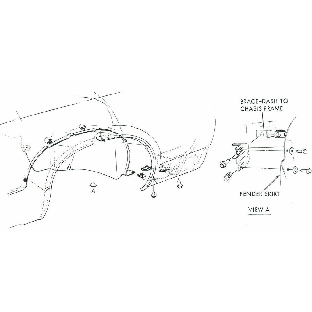1964-67 Pontiac A-Body Inner Fender To Cowl Brackets, 2pc