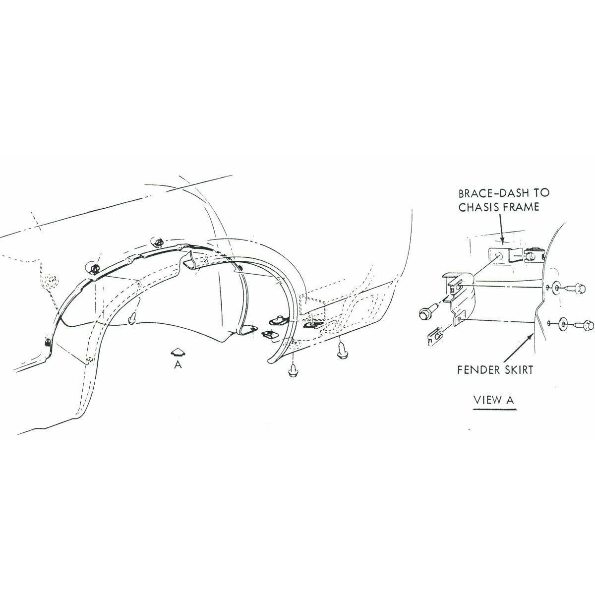 1964-67 Pontiac A-Body Inner Fender To Cowl Brackets, 2pc