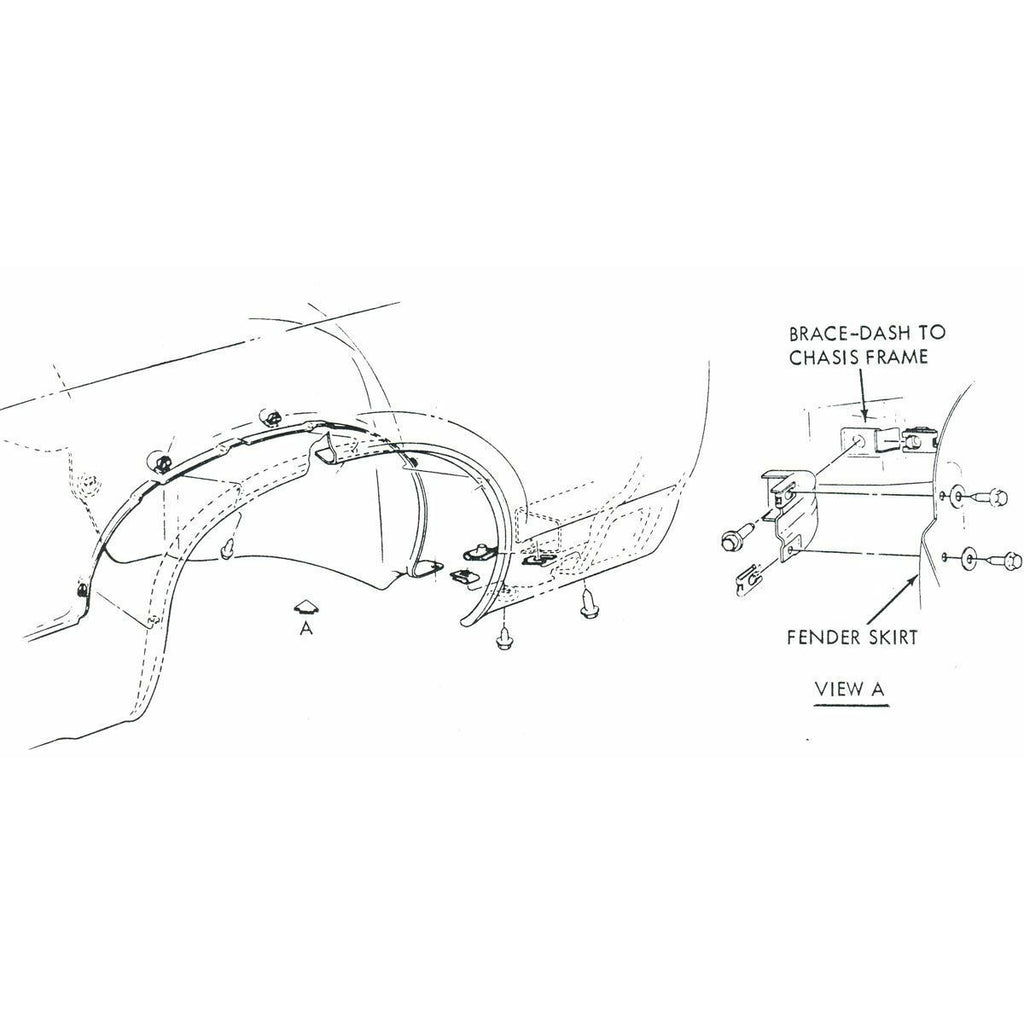 1964-67 Pontiac A-Body Inner Fender To Cowl Brackets With Hardware,16pc