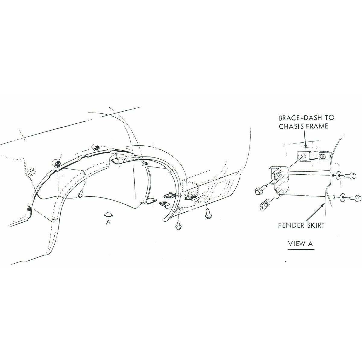 1964-67 Pontiac A-Body Inner Fender To Cowl Brackets With Hardware,16pc