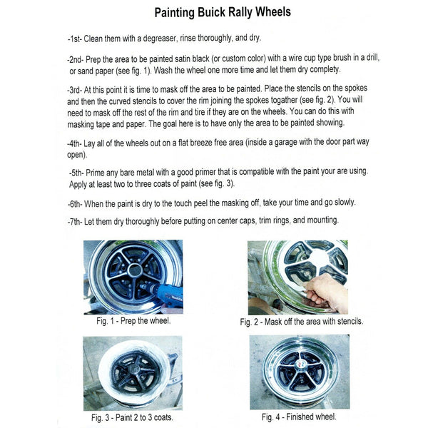 1964-84 Buick 14" & 15" Rally Paint Mask Kit 5pc