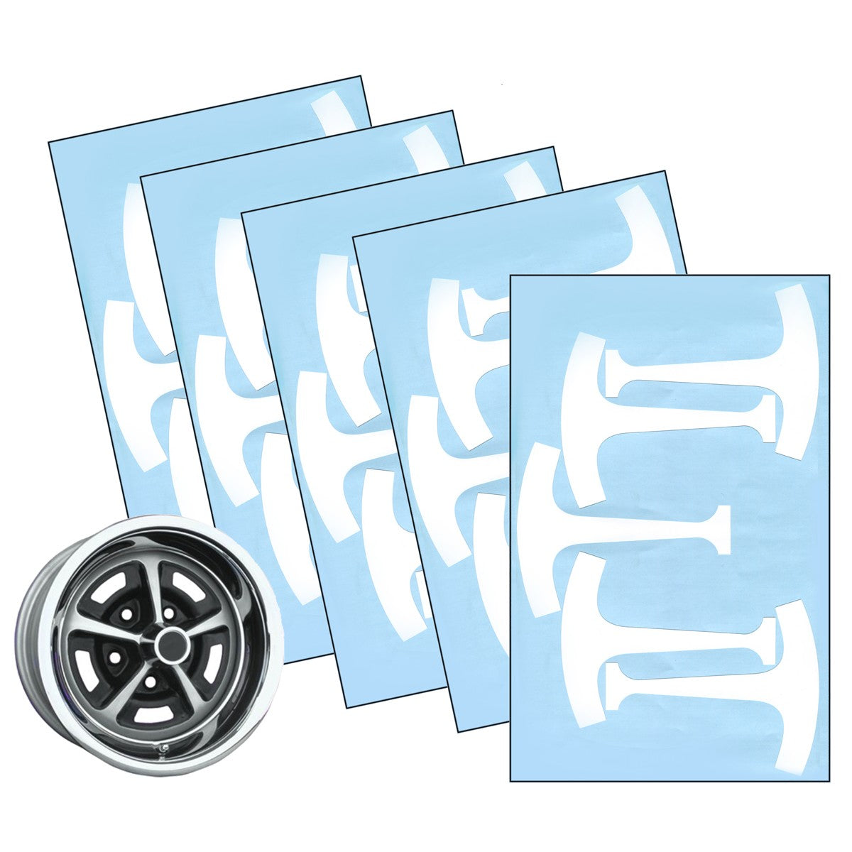 1969-70 Chevelle 1969 Camaro Nova 1970-72 Cutlass 1968-72 Mopar 1968-72 AMC Rally Wheel 14" & 15" Vinyl Mask Stencil