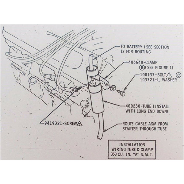 1968-72 Oldsmobile Cutlass 350CID Manual Transmission Positive Battery Cable Tube, 1pc