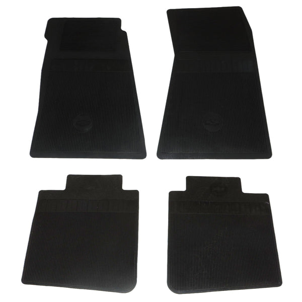 1967-74 GM F-Body X-Body Factory Rubber Floor Mats With Bow Tie Logo 4pc