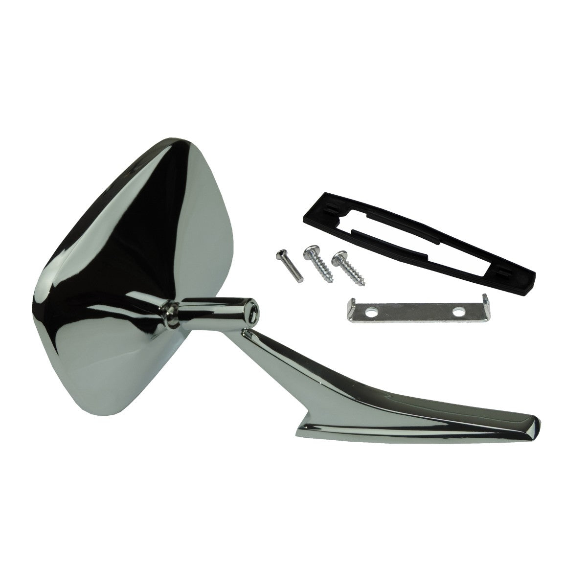 1968-73 GM Left Hand Side Mirror Rectangular Smooth Base - Includes Mounting Hardware