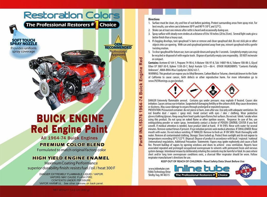 1964-1974 Buick Engine Red Spray Paint 1pc