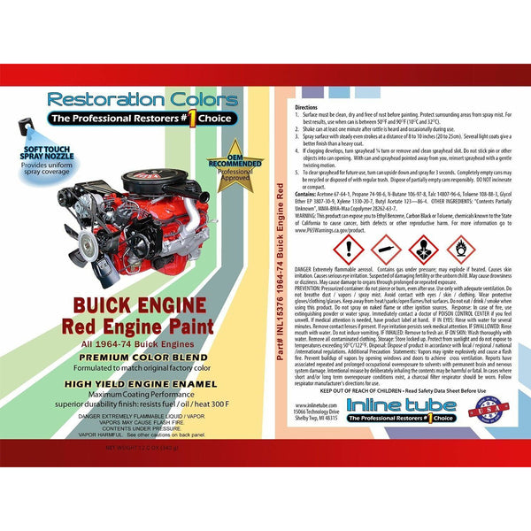 1964-1974 Buick Engine Red Spray Paint 1pc