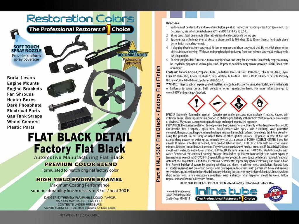 Flat Black Detail Spray Paint 1pc