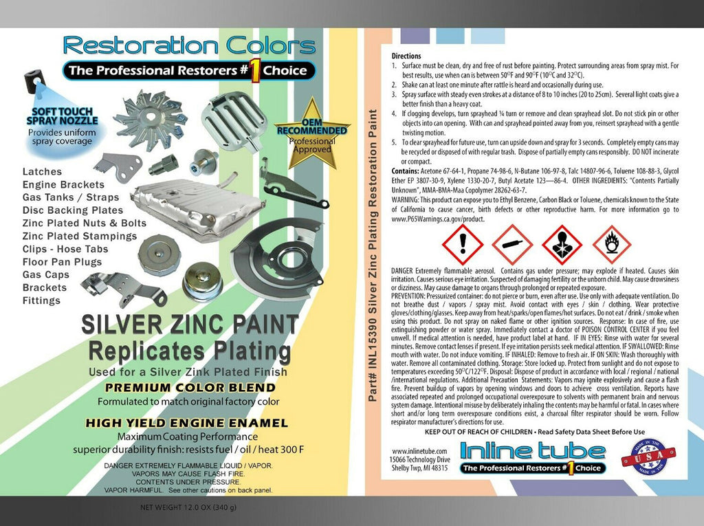 Silver Zinc Plating Look Spray Paint 1pc